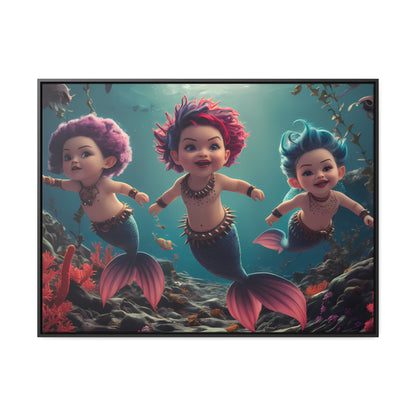 Aquatic Mischief - Gallery Canvas Wraps, Horizontal Frame