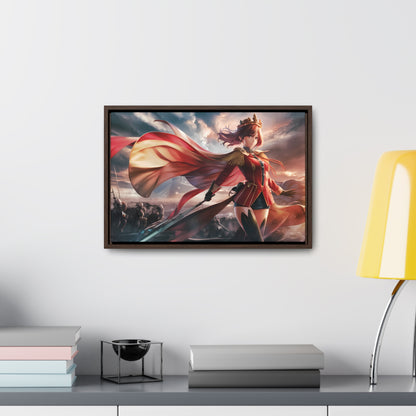 "Crimson Empress: Battle's Edge" - Gallery Canvas Wraps, Horizontal Frame