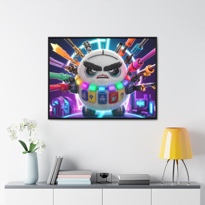 Battle-Ready Fluffbot: The Ultimate Arsenal - Gallery Canvas Wraps, Horizontal Frame