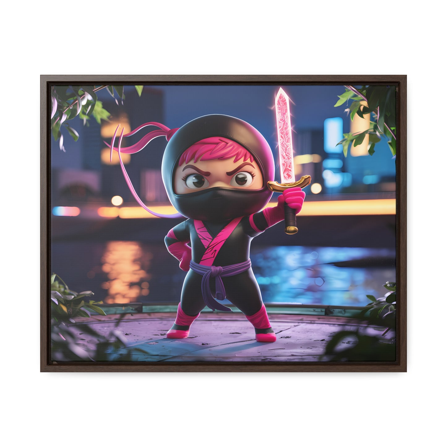 Blade of the Pink Ninja - Gallery Canvas Wraps, Horizontal Frame