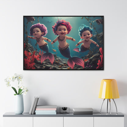 Aquatic Mischief - Gallery Canvas Wraps, Horizontal Frame