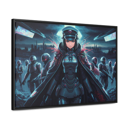 Cybernetic Enforcer: Rise of the Neon Syndicate - Gallery Canvas Wraps, Horizontal Frame