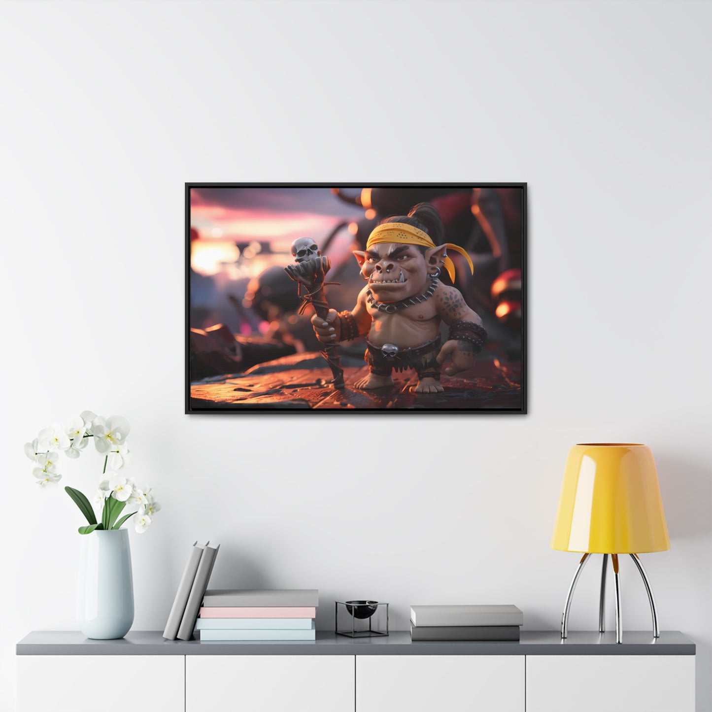 Goblin Warlord at Sunset - Gallery Canvas Wraps, Horizontal Frame