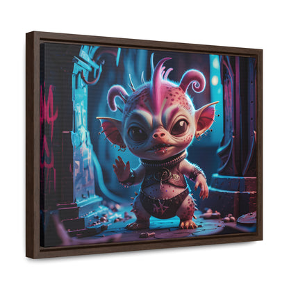 "Punk Goblin in Neon Alley" - Gallery Canvas Wraps, Horizontal Frame