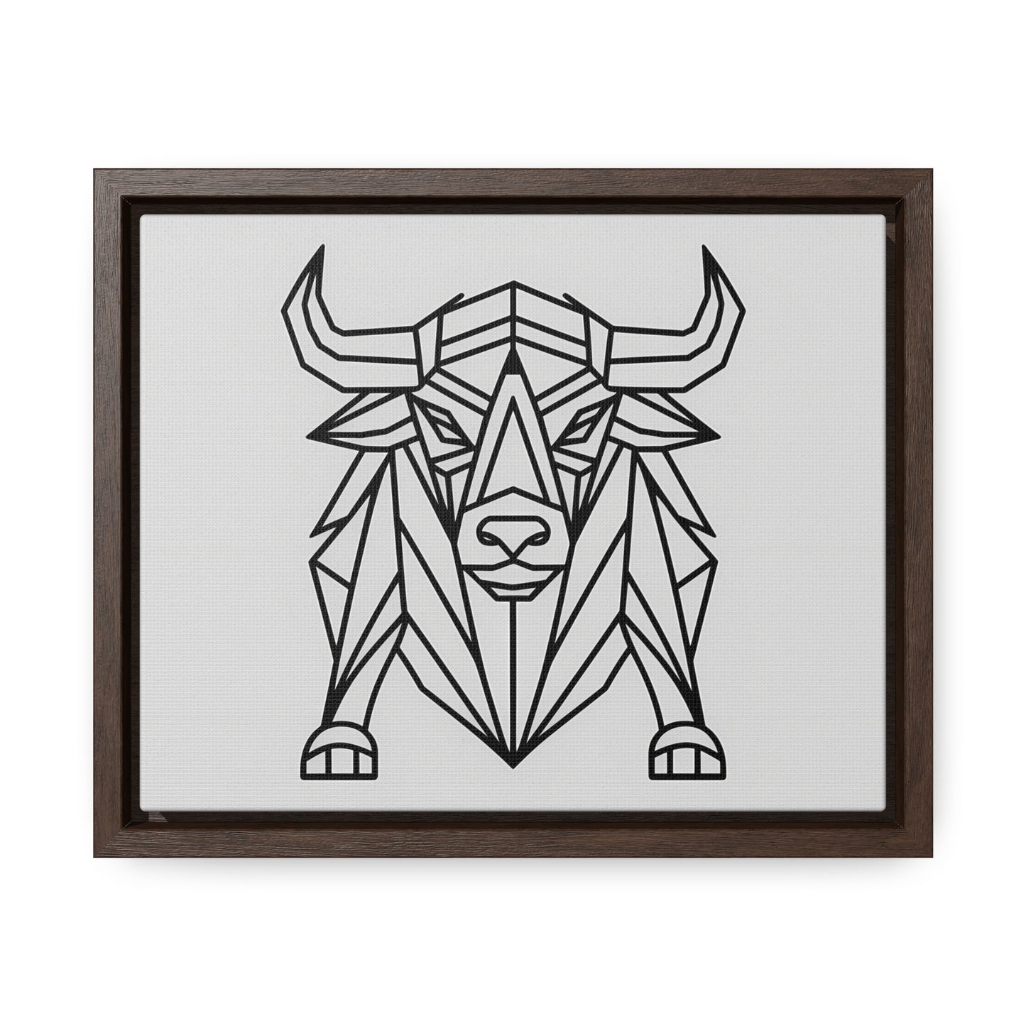 Geometric Bull - Gallery Canvas Wraps, Horizontal Frame