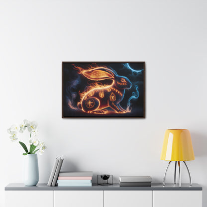 Runic Flame Rabbit - Gallery Canvas Wraps, Horizontal Frame