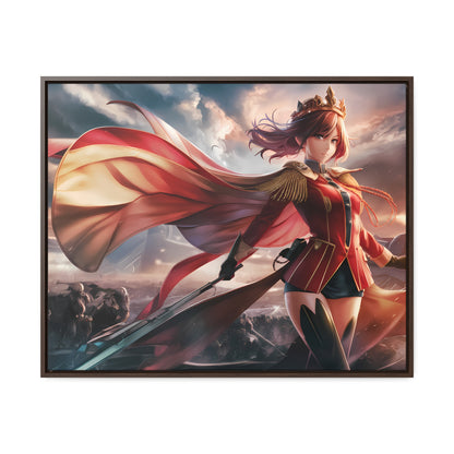 "Crimson Empress: Battle's Edge" - Gallery Canvas Wraps, Horizontal Frame