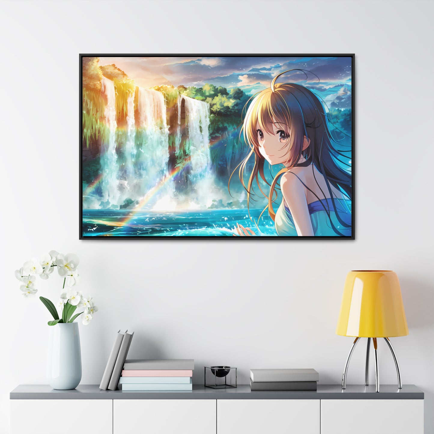 Whispers of the Waterfall - Gallery Canvas Wraps, Horizontal Frame