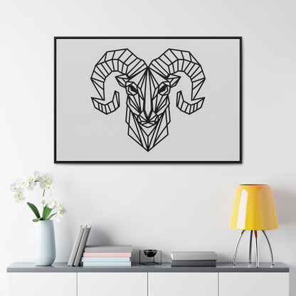 Geometric Ram's Head - Gallery Canvas Wraps, Horizontal Frame