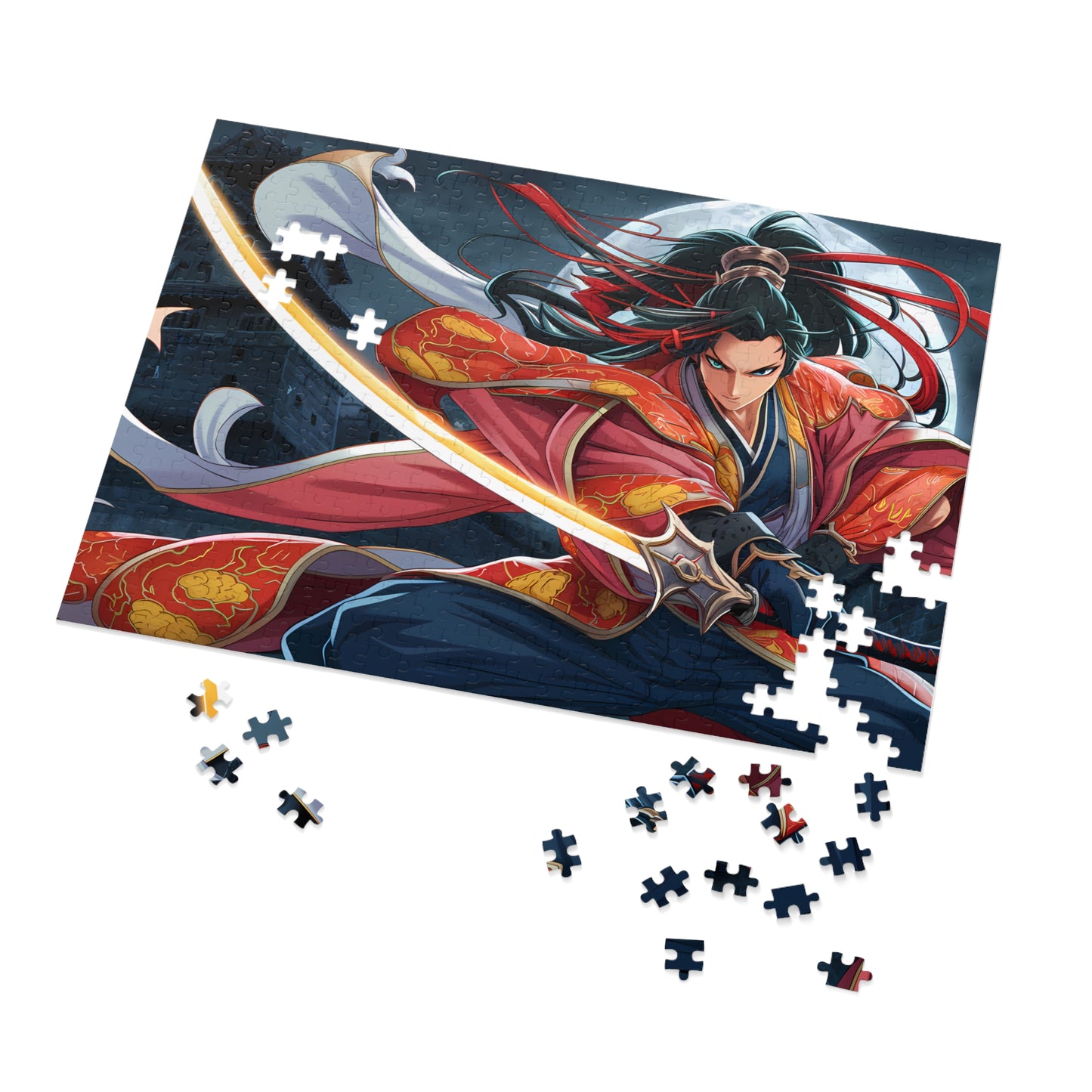 Moonlit Swordmaster - Jigsaw Puzzle (30, 110, 252, 500,1000-Piece)