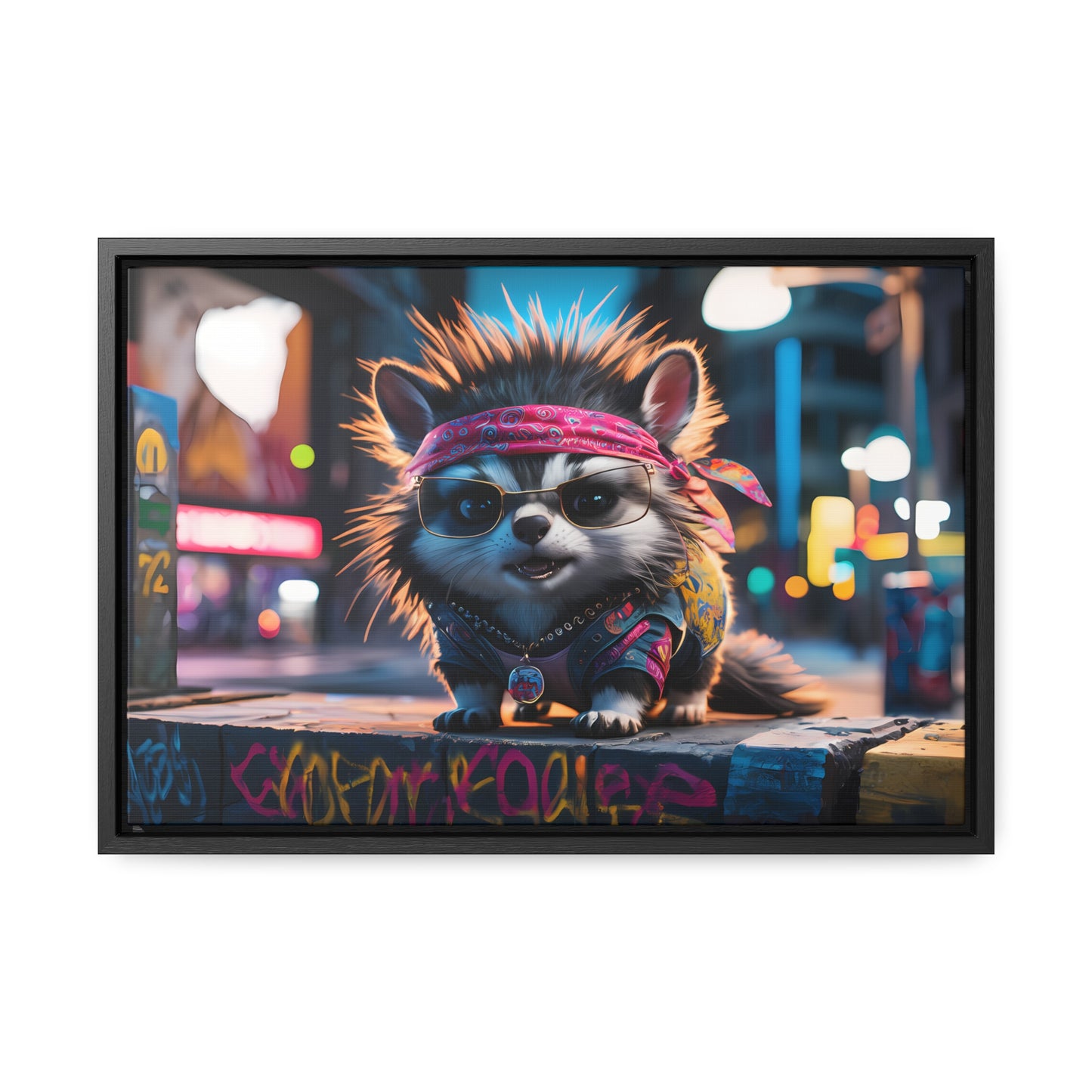 Rebel Pup on the Streets - Gallery Canvas Wraps, Horizontal Frame