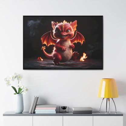 "Fiery Little Guardian" - Gallery Canvas Wraps, Horizontal Frame