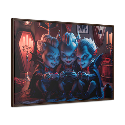 "Night of the Gaming Vampires" - Gallery Canvas Wraps, Horizontal Frame