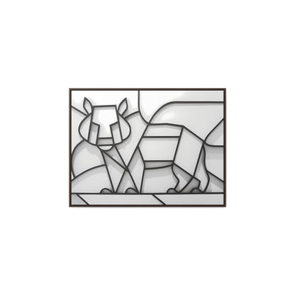 Geometric Rhino in Monochrome - Gallery Canvas Wraps, Horizontal Frame