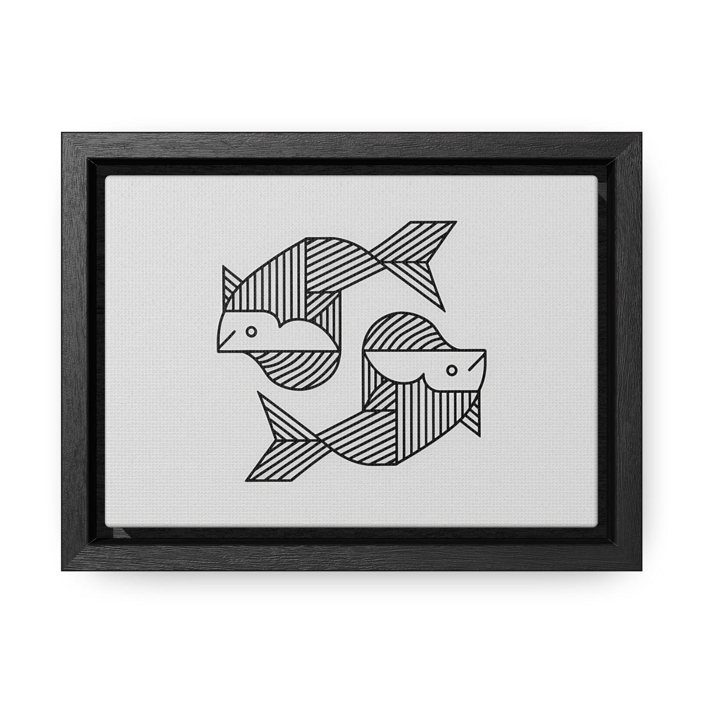 Pisces in Geometric Harmony - Gallery Canvas Wraps, Horizontal Frame