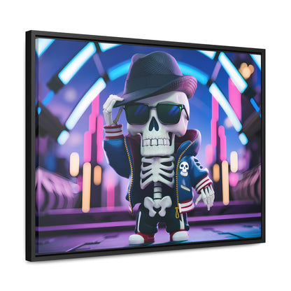 "Neon Skull Groove" - Gallery Canvas Wraps, Horizontal Frame