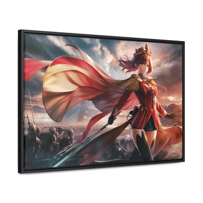 "Crimson Empress: Battle's Edge" - Gallery Canvas Wraps, Horizontal Frame