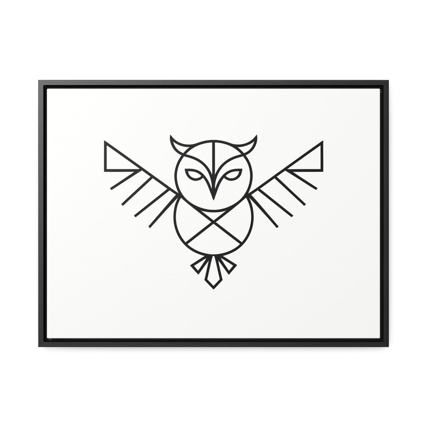 Geometric Owl Symbol - Gallery Canvas Wraps, Horizontal Frame