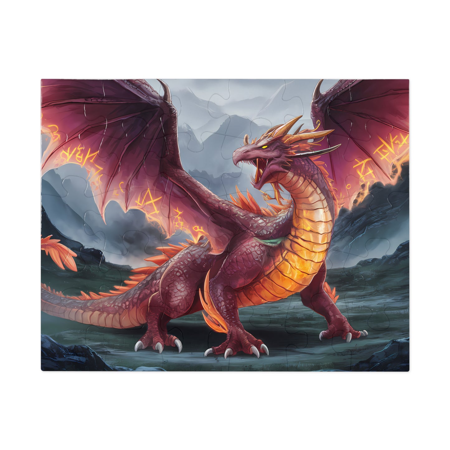 Flamebound Sentinel of the Ancient Peaks - Jigsaw Puzzle (30, 110, 252, 500,1000-Piece)