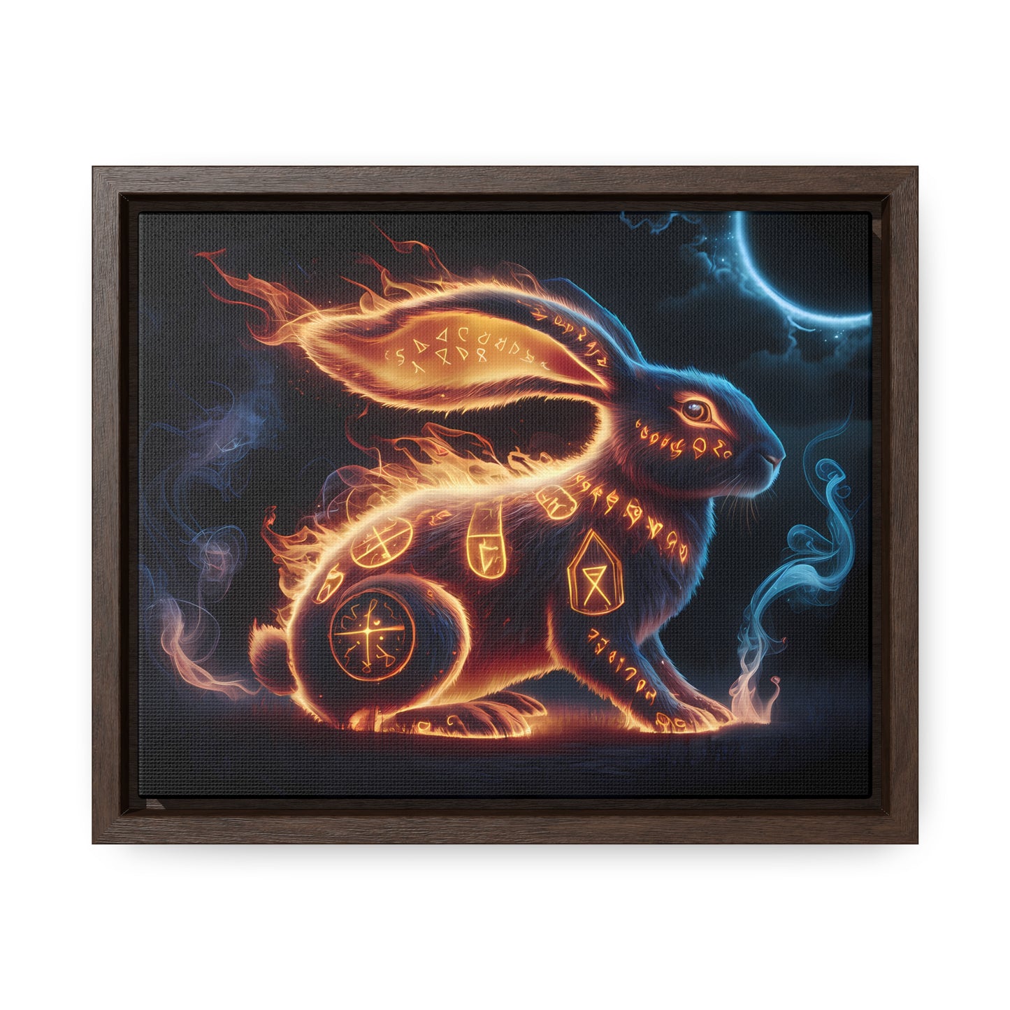 Runic Flame Rabbit - Gallery Canvas Wraps, Horizontal Frame