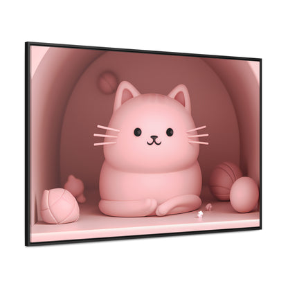 Purrfectly Pink Serenity - Gallery Canvas Wraps, Horizontal Frame