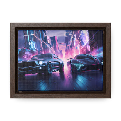 Neon Speed Duel - Gallery Canvas Wraps, Horizontal Frame