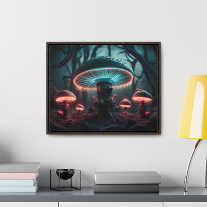 The Bioluminescent Mechanisms of the Neon Forest - Gallery Canvas Wraps, Horizontal Frame