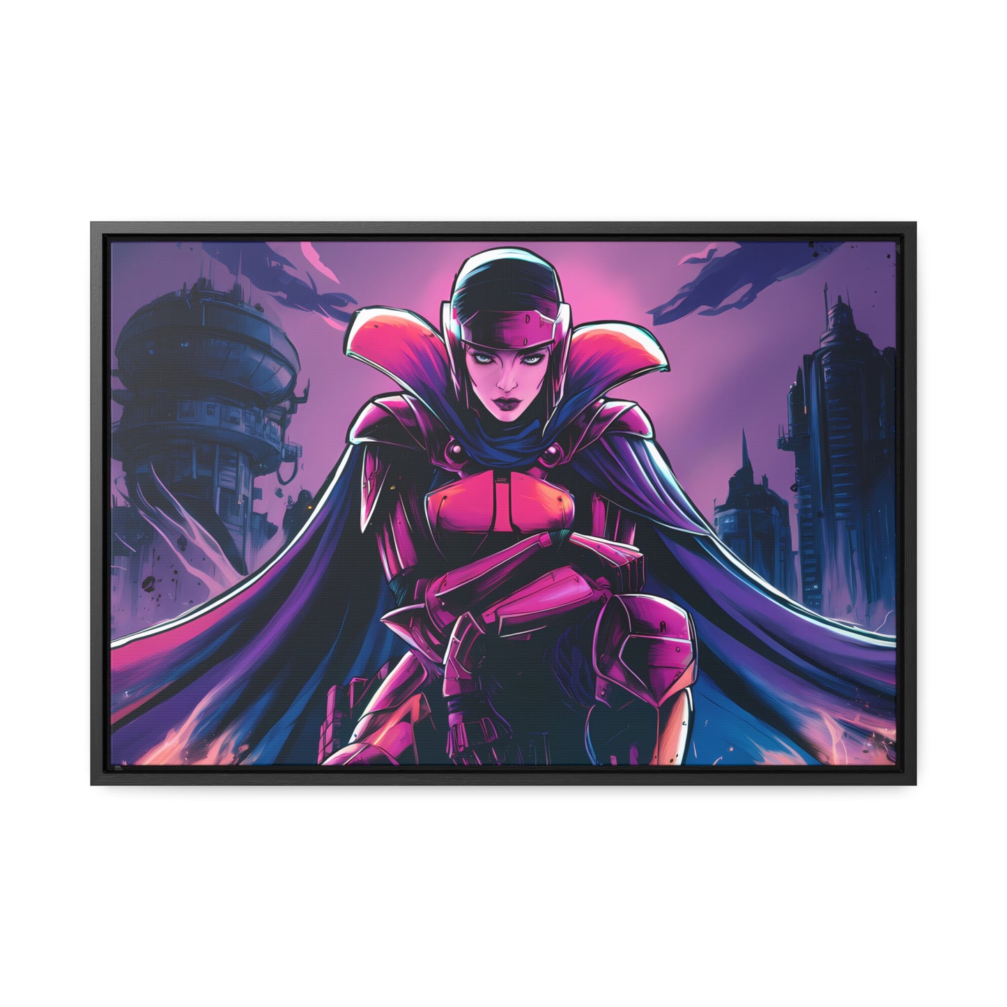 Guardian of the Neon Empire - Gallery Canvas Wraps, Horizontal Frame