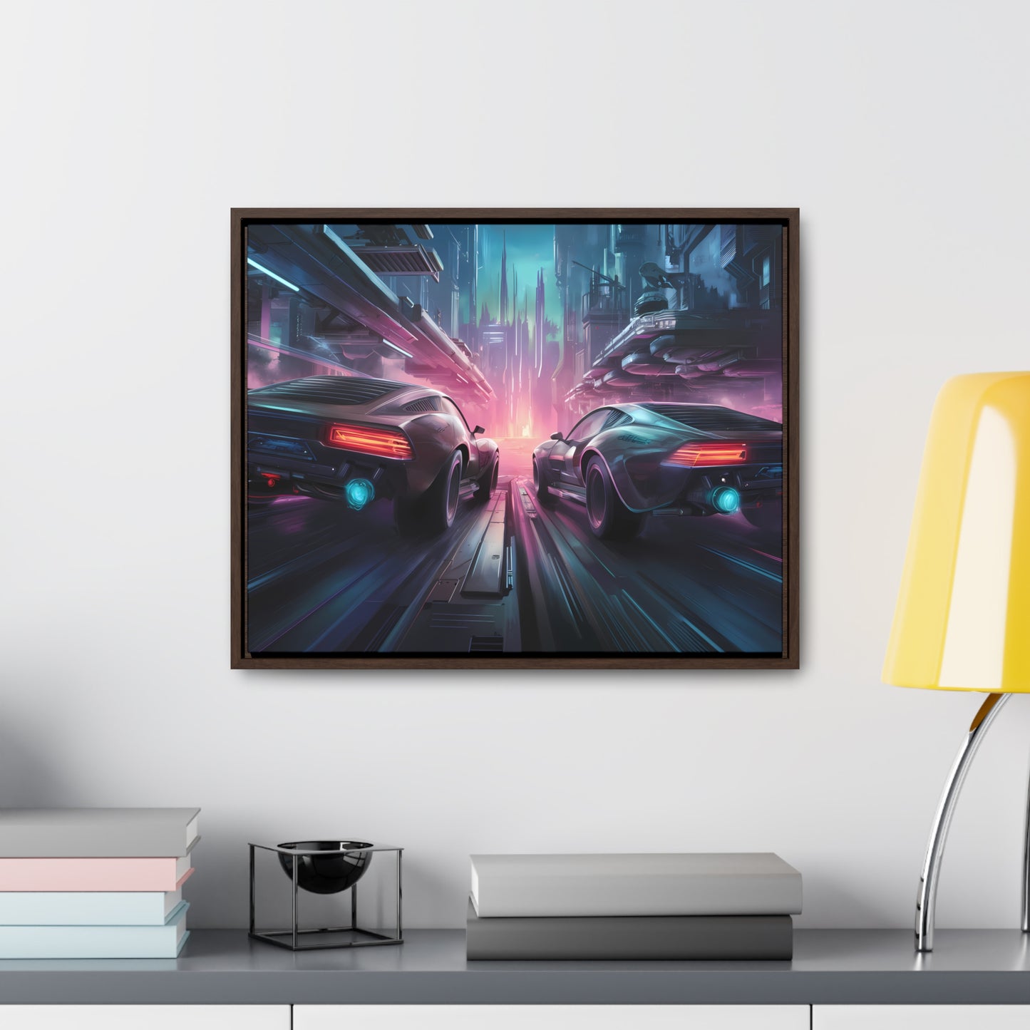 Neon Horizon: Velocity Clash - Gallery Canvas Wraps, Horizontal Frame