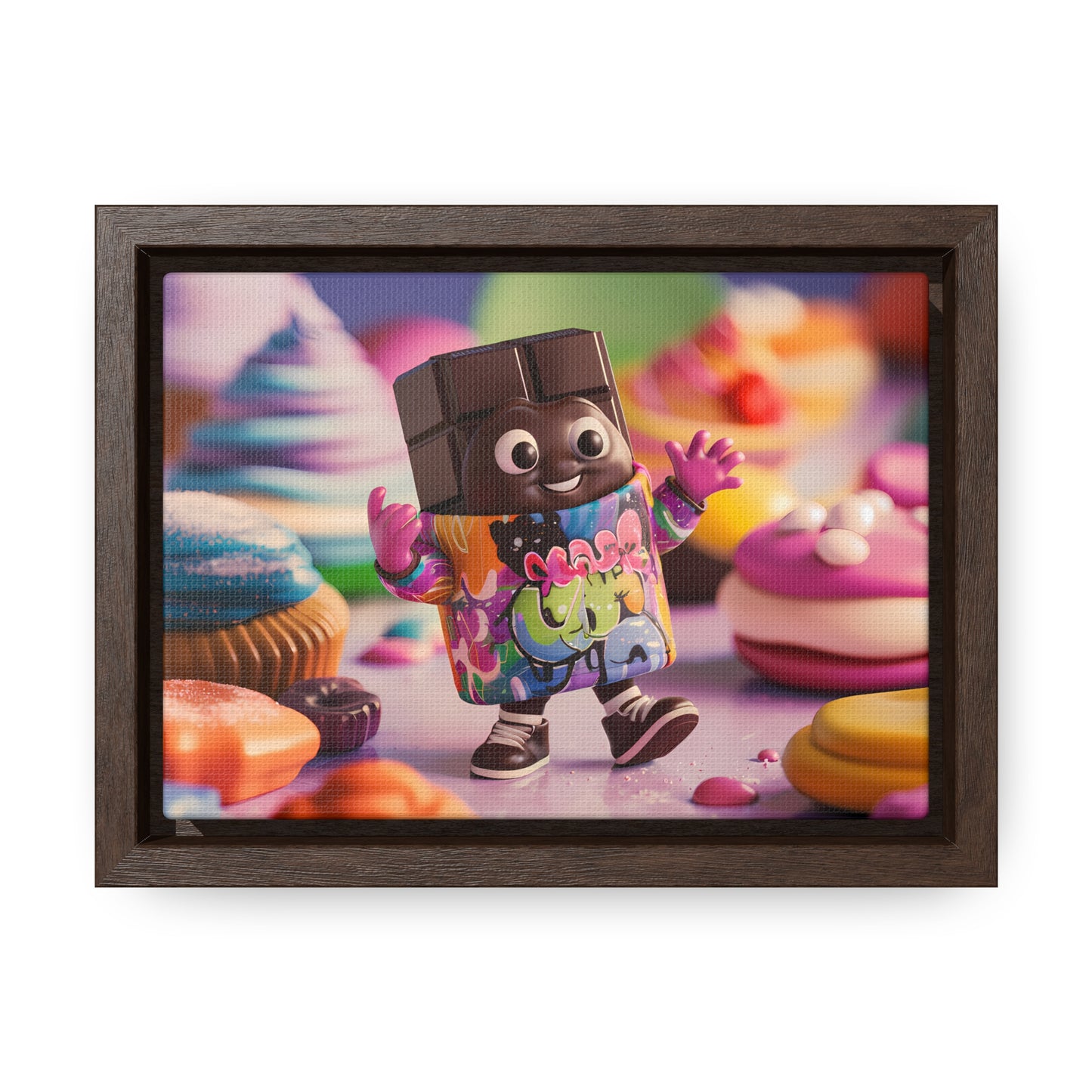 "Choco-Buddy's Sweet Adventure" - Gallery Canvas Wraps, Horizontal Frame