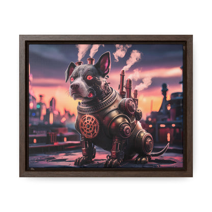 Cyber Canine: Steampunk Sentinel - Gallery Canvas Wraps, Horizontal Frame