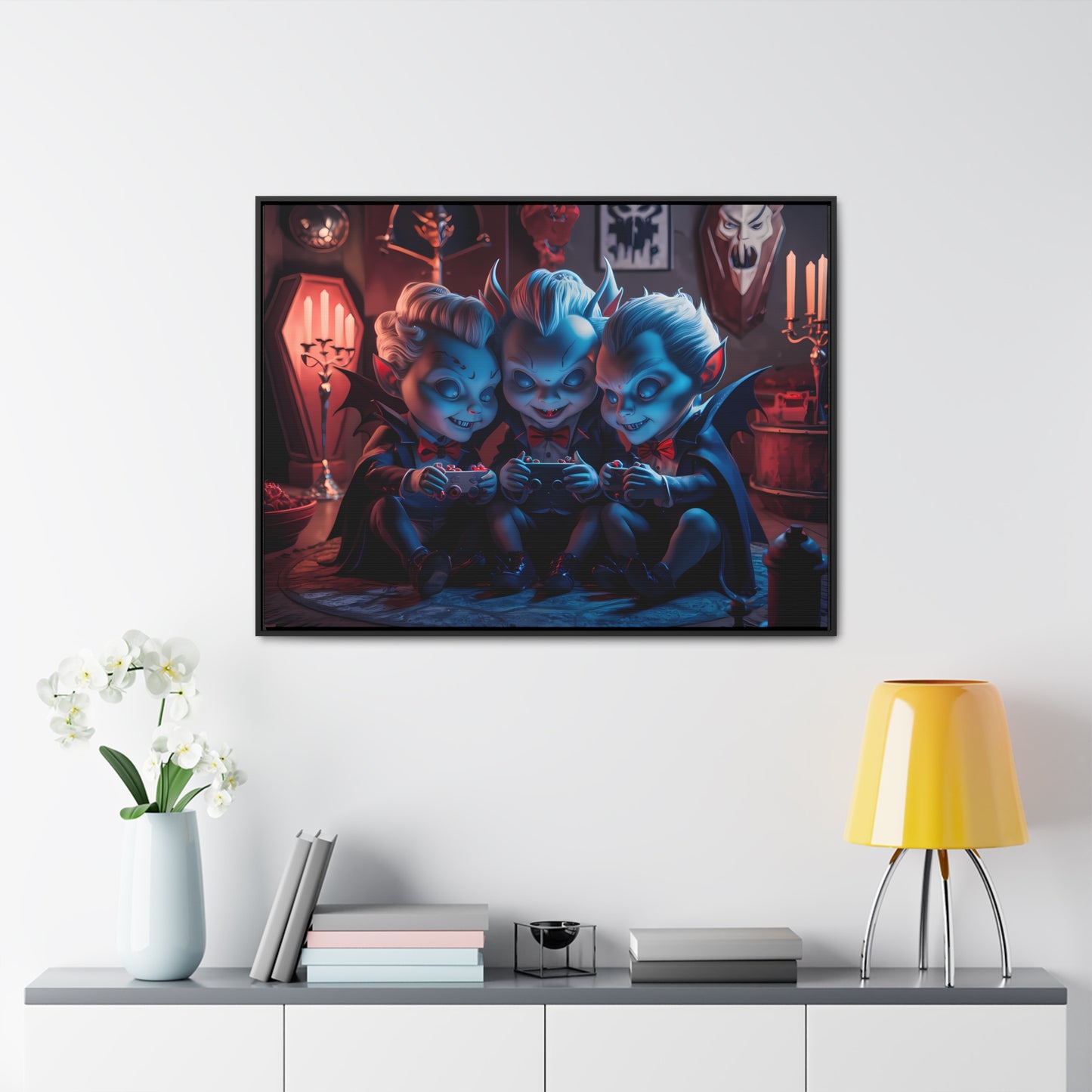 "Night of the Gaming Vampires" - Gallery Canvas Wraps, Horizontal Frame