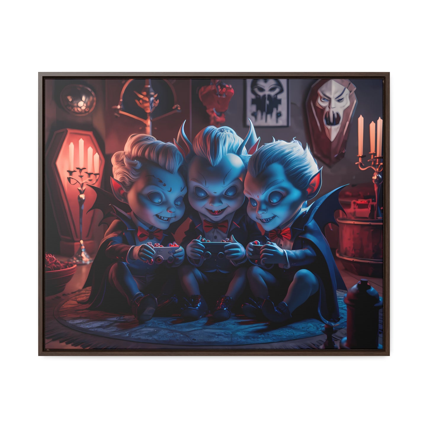 "Night of the Gaming Vampires" - Gallery Canvas Wraps, Horizontal Frame