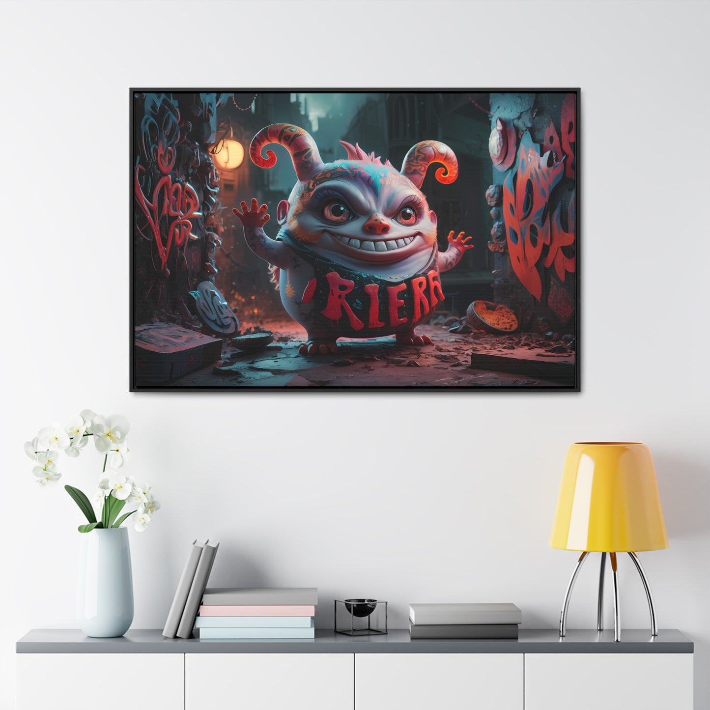 Midnight Mischief in the Alley - Gallery Canvas Wraps, Horizontal Frame