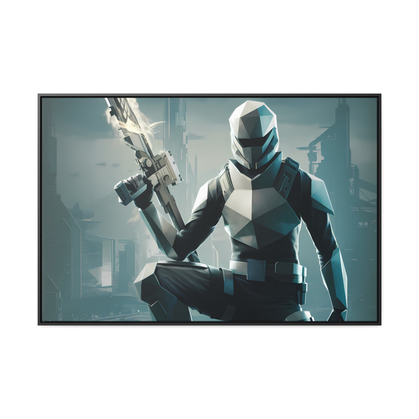 Guardian of the Futuristic Citadel - Gallery Canvas Wraps, Horizontal Frame