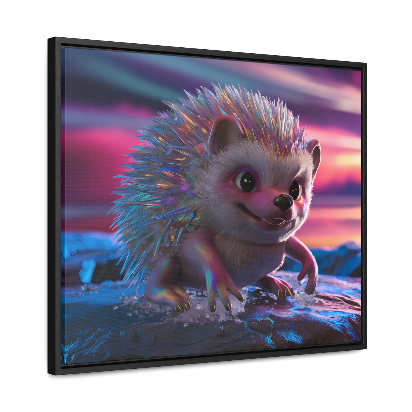 Prismatic Hedgehog at Dusk - Gallery Canvas Wraps, Horizontal Frame