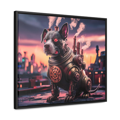 Cyber Canine: Steampunk Sentinel - Gallery Canvas Wraps, Horizontal Frame