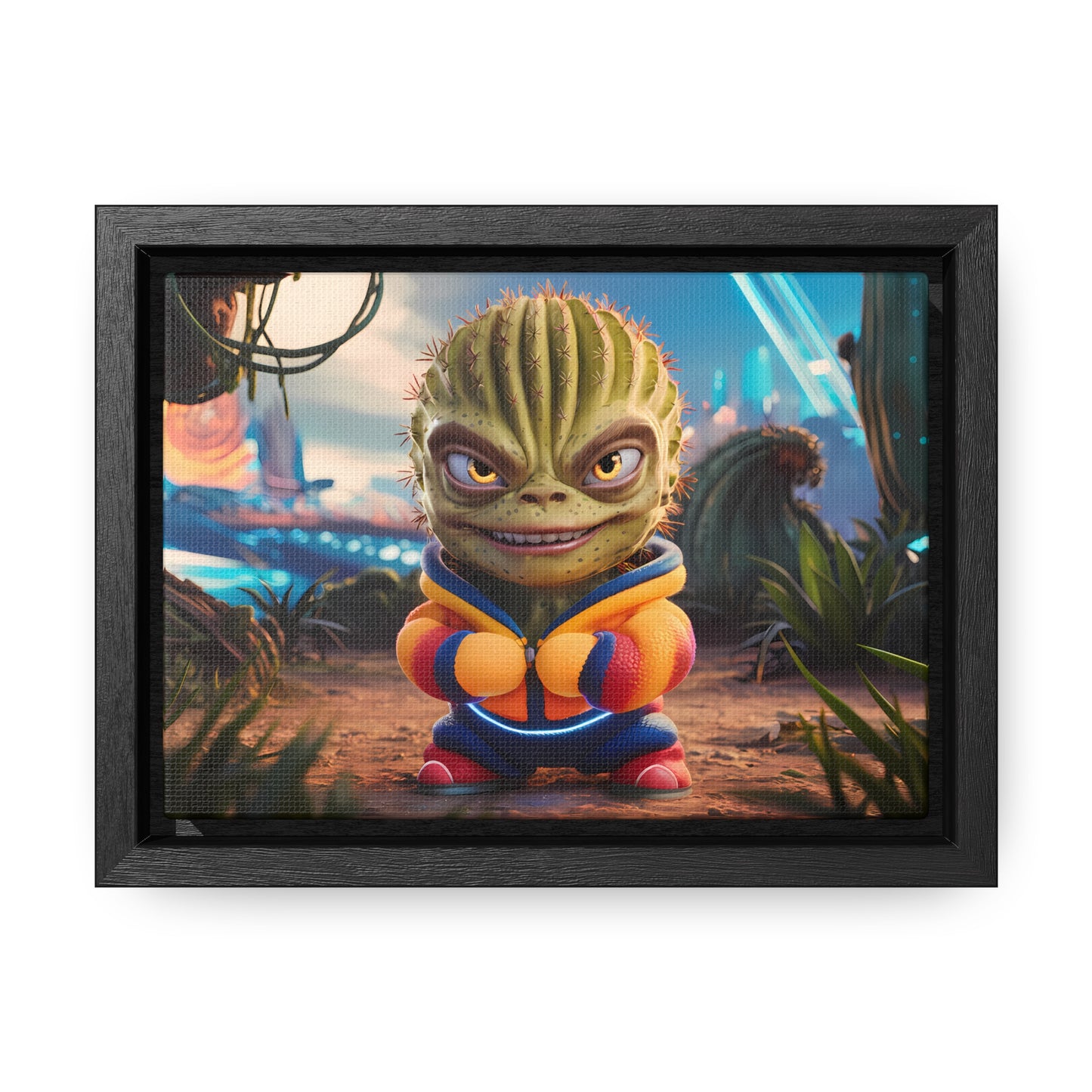 "Desert Champion: The Prickly Warrior" - Gallery Canvas Wraps, Horizontal Frame