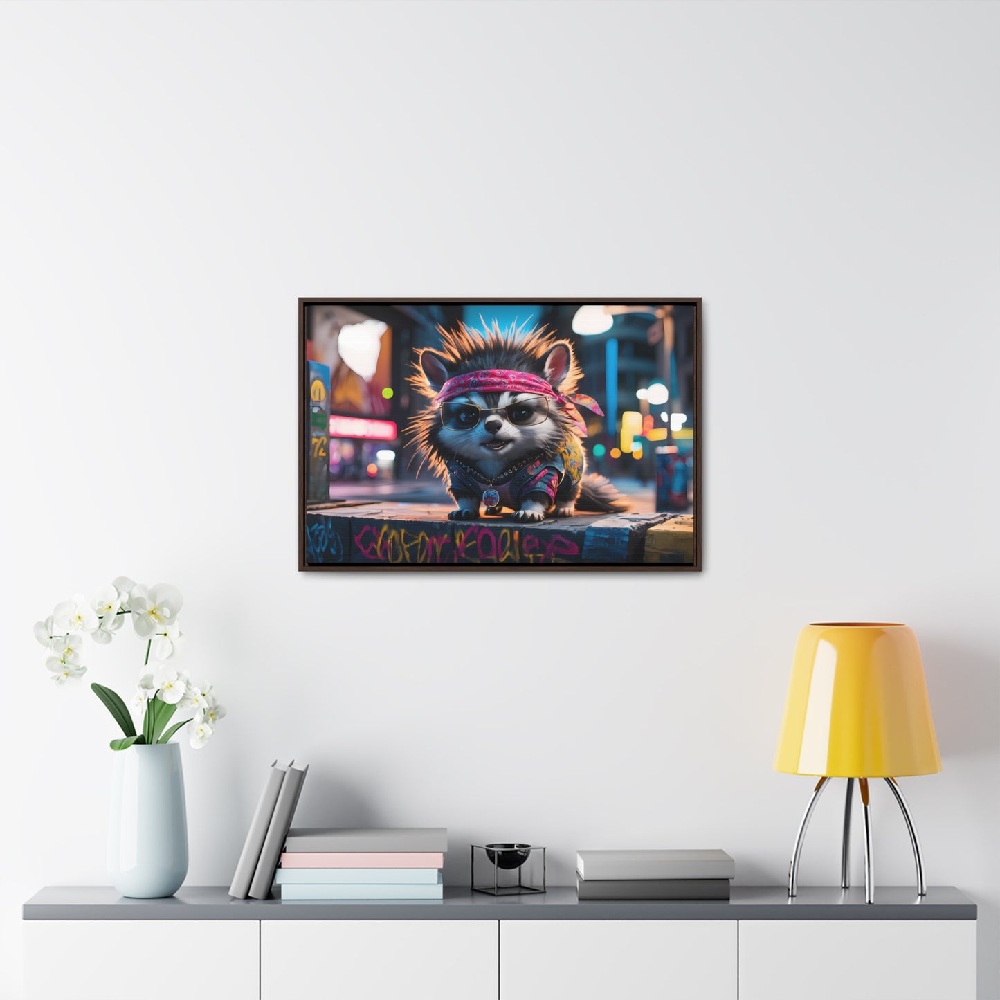 Rebel Pup on the Streets - Gallery Canvas Wraps, Horizontal Frame