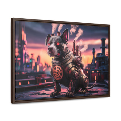 Cyber Canine: Steampunk Sentinel - Gallery Canvas Wraps, Horizontal Frame