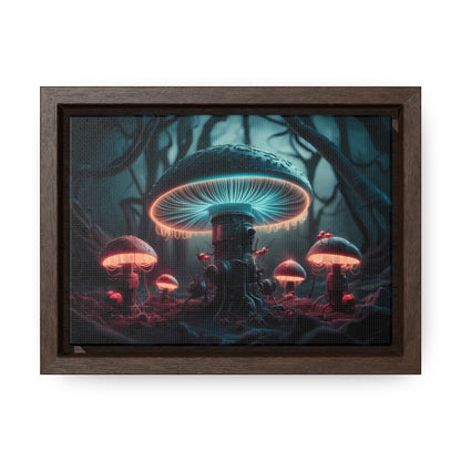 The Bioluminescent Mechanisms of the Neon Forest - Gallery Canvas Wraps, Horizontal Frame