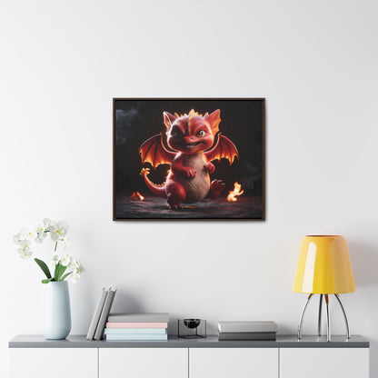 "Fiery Little Guardian" - Gallery Canvas Wraps, Horizontal Frame