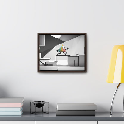 Geometric Adventure in Monochrome World - Gallery Canvas Wraps, Horizontal Frame