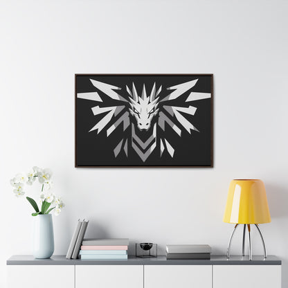 "Silver Dragon Crest" - Gallery Canvas Wraps, Horizontal Frame