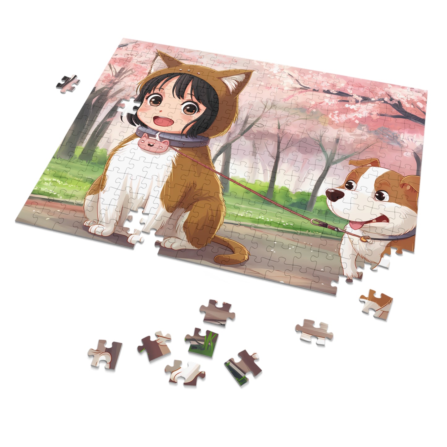 "Puppy Walk in the Park" - Jigsaw Puzzle (30, 110, 252, 500,1000-Piece)