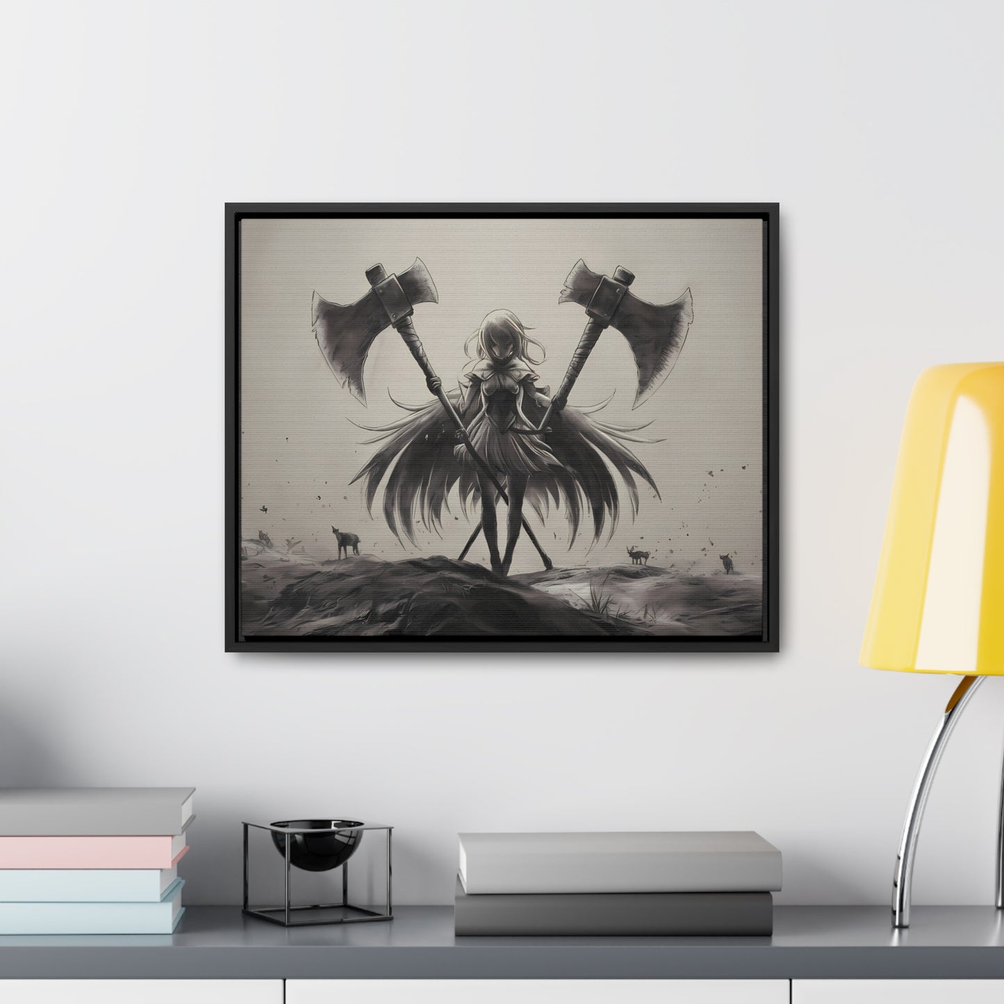 "Abyssal Valkyrie" - Gallery Canvas Wraps, Horizontal Frame