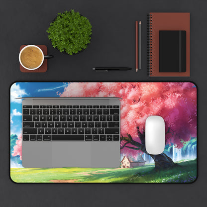 Idyllic cherry blossom and a hut - Desk Mat