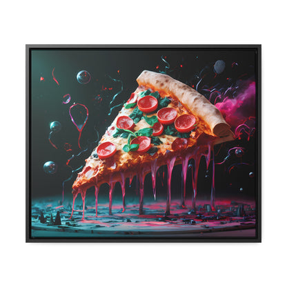 "Cosmic Slice of Pizza Bliss" - Gallery Canvas Wraps, Horizontal Frame