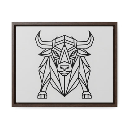 Geometric Bull - Gallery Canvas Wraps, Horizontal Frame