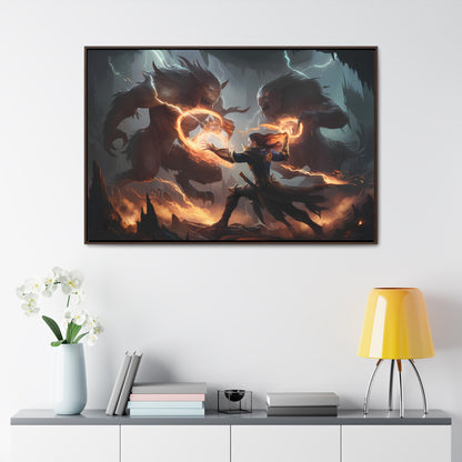 Duel of Thunder and Flame - Gallery Canvas Wraps, Horizontal Frame